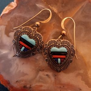 Southwestern Vintage 925 Sterling Silver Earrings